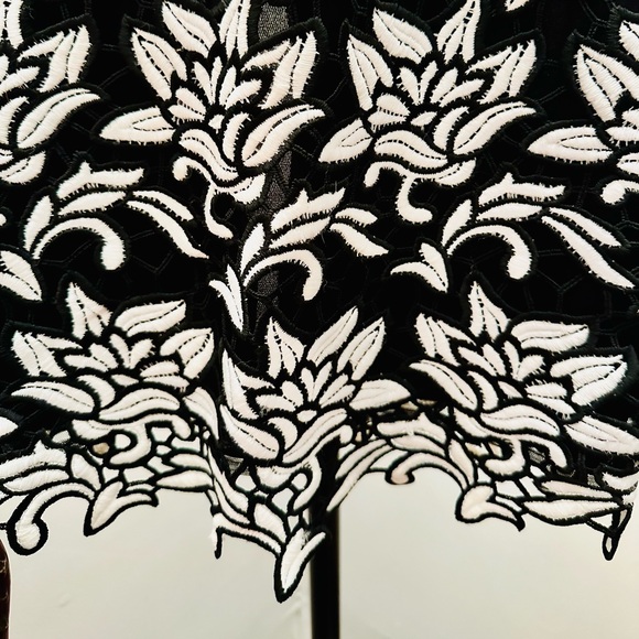 BCBGMAXAZRIA Sascha Black and White Floral Lace Embroidered Pencil Skirt, XS - Picture 5 of 11